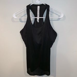 LuluLemon Black mesh athletic tank with bra